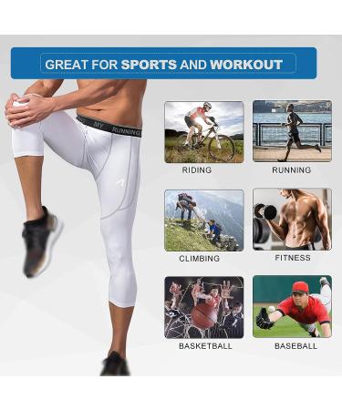 MEETYOO Men's 3/4 Compression Pants Large 3 Pack - Comfortable and Durable Performance Wear - Buy Online on SooperMarket.com