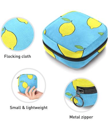 Fruit Lemons Blue Sanitary Napkin Storage Bag - Portable Period Pouch for Women and Girls - Multi-colored - Buy Online on SooperMarket.com