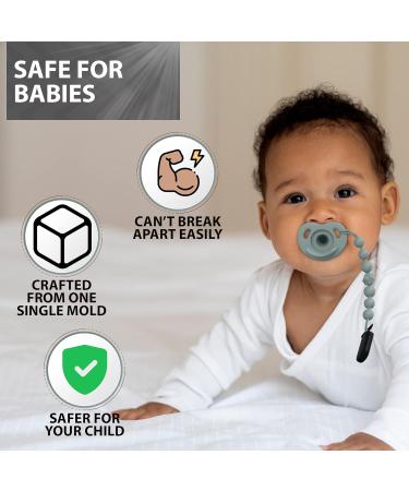 Silicone Pacifier 2 Pack with Clip for Breastfeeding Babies - Daytime and Nighttime Orthodontic Teething Design - Suitable for Newborns to Toddlers - Buy Online on SooperMarket.com