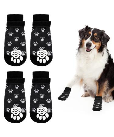 Xinzistar 2 Pairs Dog Socks Paws Stop Licking Anti-Slip Dog Paw Protectors with Adjustable Straps Dog Socks with Grips for Small Medium Large Dogs Puppy for Hardwood Floor Indoor Outdoor Wear M