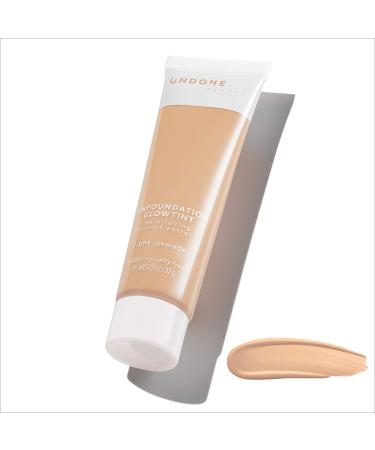 Undone Beauty Unfoundation Light Coverage Glow Tint Foundation with Coconut for Natural  Dewy Deep Neutral Glow - Enhances Face Shape  Cheeks  & Jawline - Buttercream Medium Light