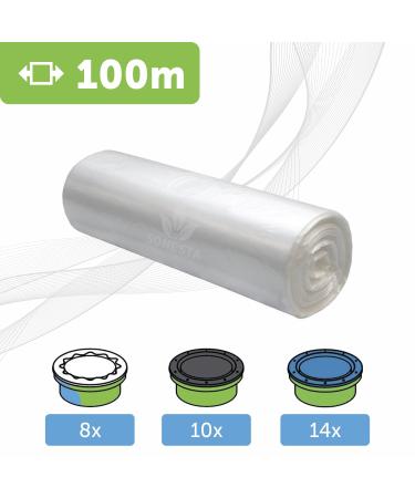 100m eco refill film Universal for Windeltwister Windeleimer Compatible with Tomme Tipee Tec Simplee Twist & Click and others |For refill cassettes |Easy to use with an olfactory barrier