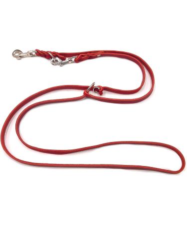 Premium Adjustable Dog Leash 5m x 15mm for Small & Large Dogs - Durable Fat Leather Double Leash Design Red - Buy Online on SooperMarket.com