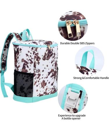 Leopard Print Women's Cooler Backpack | Leak Proof & Lightweight Lunch Bag with Cooler Compartment | Ideal for Hiking, Camping & Wine | 24-Can Capacity | Nainiu - Buy Online on SooperMarket.com