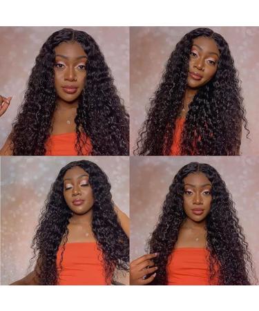 Amanda HD Transparent Deep Wave 24 Inch Brazilian Virgin Lace Front Wig - Pre Plucked 180% Density Wet & Wave Closure Wig for Women - Buy Online on SooperMarket.com