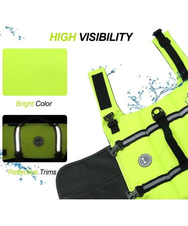 Vivaglory Ripstop Dog Rescue Vest - XXS Neon Yellow Boat Safety for Small Medium Dogs (28-35cm Chest) - Buy Online on SooperMarket.com