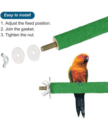 Patikil 0.6x9.8 Vogel Paw Bird Wood Barsch Stand - Ideal Cage Accessory for Small Birds Parrots and Lovebirds - Green - Buy Online on SooperMarket.com