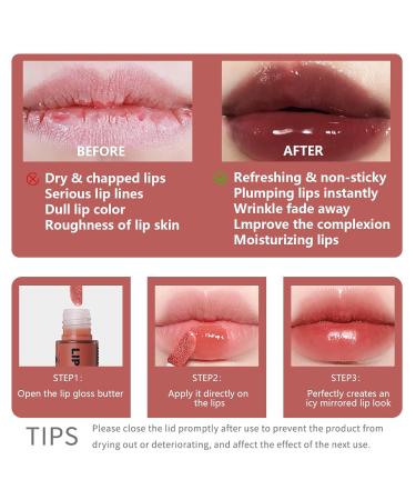 Shop Hydrating Lip Butter Gloss - 3 Colors Nourishing Tinted Lip Care Non-Sticky Long Lasting Plumper Oil | International Shipping Available - Buy Online on SooperMarket.com