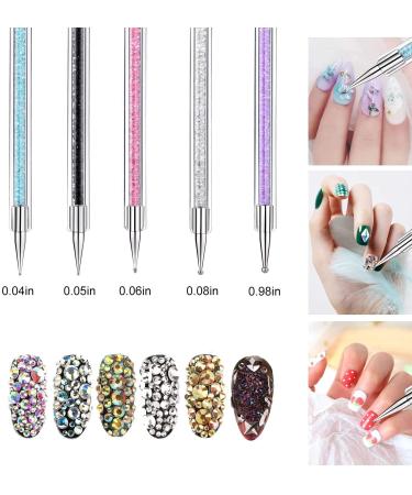 ANGENIL 5 Pcs Double Ended Nail Art Liner Brushes Set - Manicure Care Tool for Acrylic UV Gel, 3D Glitter, Dotting, and Painting - DIY Nail Designs - Buy Online on SooperMarket.com