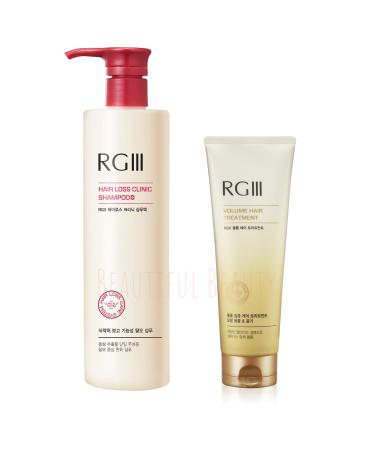 RGIII Red Ginseng Shampoo and Treatment Set - Clinically Proven for Hair Growth and Voluminous Hair