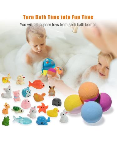 Kids Bath Bombs with Surprise Inside - 20 Pack Gift Set for Girls and Boys | Handmade Fizzies Spa Balls for Children - Birthday, Christmas, Easter Day - Buy Online on SooperMarket.com