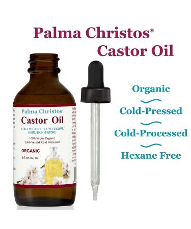 Organic Cold-Pressed Castor Oil - 100% Pure & Hexane-Free - Hair Growth Treatment for Eyebrows, Hair, and Eyelashes - 2 oz - Buy Online on SooperMarket.com