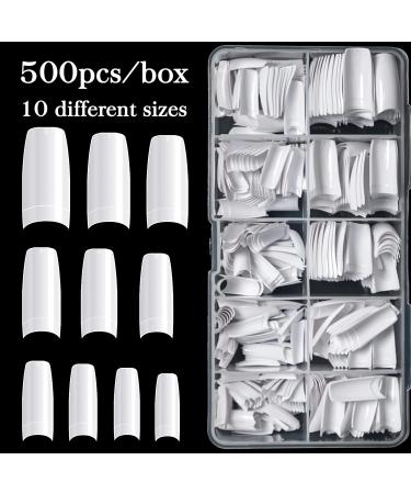 AORAEM White French Tips 500Pcs - Press On Fake Nails for Acrylic Nails - Buy Online on SooperMarket.com