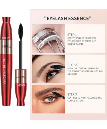 4D Lengthening Curling Mascara 4D Lengthening Curling Mascara 2 In 1 Waterproof 4D Lengthening Curling Mascara for Straight Lashes Waterproof (2pcs) - Buy Online on SooperMarket.com