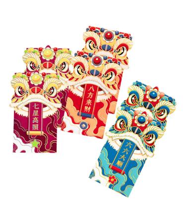 Generic 6X 2024 Chinese New Year Red Envelope Red Pocket Delicate Hongbao Spring Festival Graduation Gift Birthday Holiday Style A