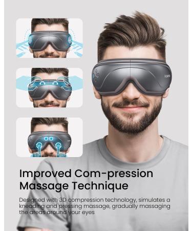 RENPHO Eye Massager with Heat, Vibration & Compression | Bluetooth Music, Rechargeable, Ideal for Relaxing Eye Strain, Dark Circles, Dry Eyes | Improve Sleep | Gray - Buy Online on SooperMarket.com