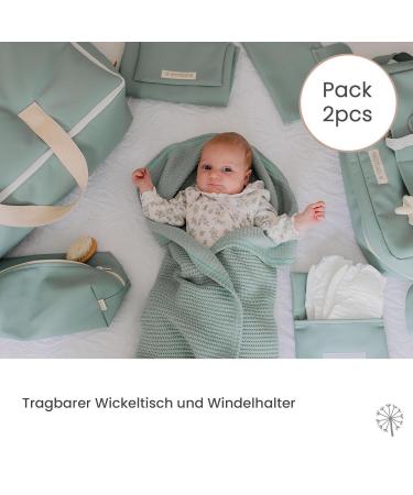 Mimuselina 2 Pack: Portable Baby Changing Pad & Diaper Bag - Foldable Water-Repellent & Dirt-Repellent for On-the-Go Parents - Green Avenue - Buy Online on SooperMarket.com