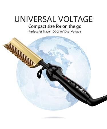 DAN Technology 450? Curved Teeth Hair Straightener Comb - Travel Size Dual Voltage Electric Comb for Professional Use - Ideal for Natural Black Hair - Buy Online on SooperMarket.com