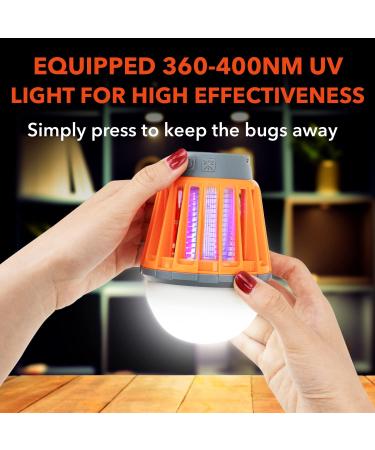 Boundery Bug Zapper Light Bulb - Fast Mosquito Elimination | USB Rechargeable IPX6 Waterproof LED Zapper | Portable with 4 Light Modes - Buy Online on SooperMarket.com