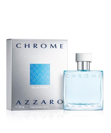 Azzaro Chrome - Men's Cologne - Eau de Toilette & Eau de Parfum - Frangrances for Men Eau de Toilette 1 Fl Oz (Pack of 1)