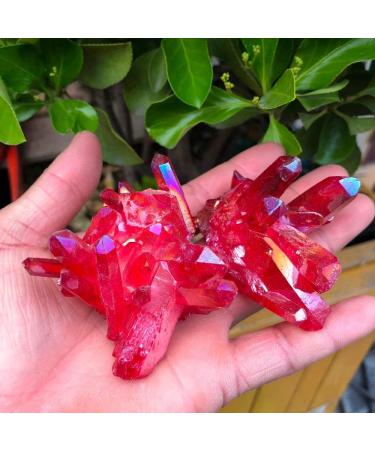 Natural Crystal Rough 1pcs Beautiful Rose Flame Aura Quartz Crystal Cluster Specimen - Buy Online on SooperMarket.com