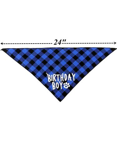 Dog Birthday Boy Bandana Dog Bandana Christmas Birthday Gift Washable Triangle Scarf Soft Pet Decorations Neckerchief Bow Ties for Small Medium Dog (Blue) - Buy Online on SooperMarket.com