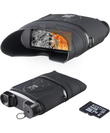 Nightfox Corsac 2 1080p HD Digital Infrared Night Vision Goggles | Records 1080p HD Footage, 32GB Memory | 200yd+ Range | Dual Lens Extra-Large Viewing Screen | NVG Night Vision Binoculars with Camera