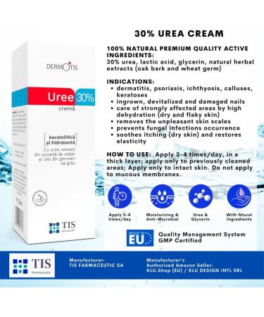 TIS UREA Cream 30% - Treat Eczema Psoriasis & Dry Skin | 2 x 50g | AHA & Wheat Germ Oil | Improve Wounds & Scars - Buy Online on SooperMarket.com
