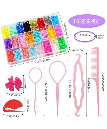 2012-Part Elastic Hair Strap Set - 2000 Mini Hair Gums with Organizer Box | Soft Colorful Hair Ties for Little Girls - Buy Online on SooperMarket.com
