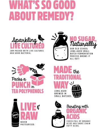 Remedy Kombucha Raspberry Lemonade 12x250ml - Sparkling Live Cultured Drink - Buy Online on SooperMarket.com