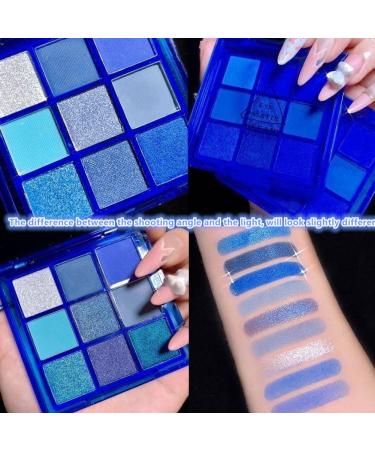 Go Ho 9 Style Blue Eyeshadow Palette Set 5 - Matte & Shimmer Shades for Women & Girls - Waterproof Cool Eye Makeup Palette - Buy Online on SooperMarket.com