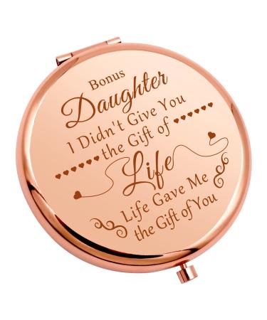Gevody Bonus Daughter Gifts Daughter in Law from Mom Travel Makeup Mirror Stepdaughter Gifts Adoption Gifts Birthday Wedding Gift Compact Mirror Graduation Gifts Ideas for Girls Personal Mirror