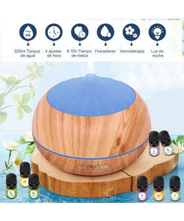 Moisturnt Aroma Diffuser - 500ml Ultrasonic Humidifier with Aroma Oil Set | 7-Color LED Aromatherapy for Home Office & Bedroom - Buy Online on SooperMarket.com