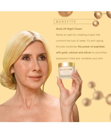 Cicatricure Gold Lift Night Cream - Hydrating Anti Aging Moisturizer with Gold & Minerals for Face Contour Tightening - 1.7 oz - Buy Online on SooperMarket.com