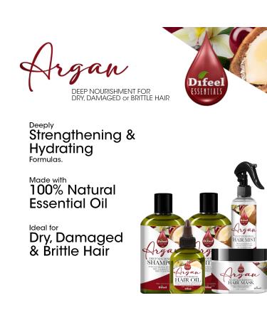 Shop Difeel Essentials Deep Nourishing Argan Hair Mask - 8 oz Deep Conditioning Treatment with 100% Essential Oils for Dry Hair - Buy Online on SooperMarket.com