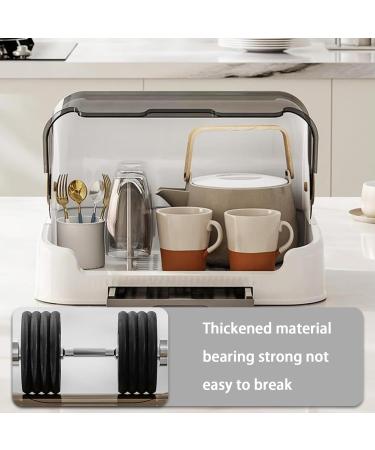 Bottle Sealing Discs Large Bottle Drying Rack with Cover & Removable Drain Tray Dustproof Baby Bottle Organizer Portable Baby Bottle Rack Dryer Grey - Buy Online on SooperMarket.com