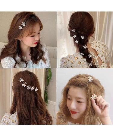 Mini Pearl Flower Hair Claw Clips - Set of 20 | Sweet Daisy Design | Decorative Hair Accessories for Women and Girls - Buy Online on SooperMarket.com