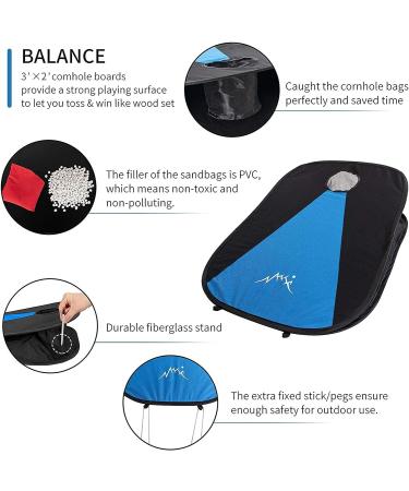 MonSports Portable Cornhole Set - 2 Collapsible Boards, 8 Bean Bags, Carrying Case - Outdoor Yard Toss Game for Kids & Adults - 3x2ft Oxford - Buy Online on SooperMarket.com