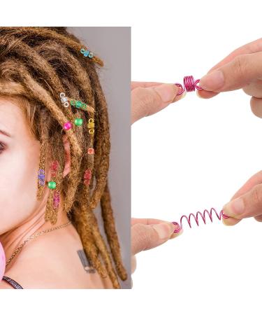 388pcs Loc Braid Jewelry for Hair Rings & Dreadlocks - Aluminum Braiding Cuffs, Clips, Pendants - Metallic Cord Decorations - 388 Piece Set - Buy Online on SooperMarket.com