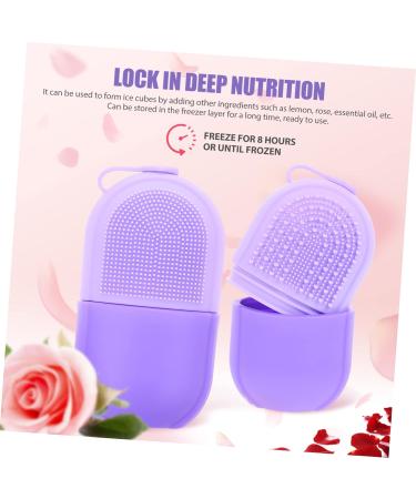 Beauty Face Ice Tray & Icing Roller - Silicone Face Massage Tool for Radiant Skin - 13x6.5x5.5CM - Violet - Buy Online on SooperMarket.com
