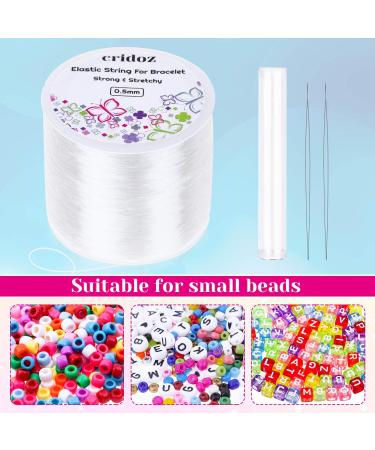 Cridoz 0.5mm Clear Elastic Stretchy String for Bracelets with Beading Needles - Ideal for Bead Bracelets and Jewelry Making - Buy Online on SooperMarket.com