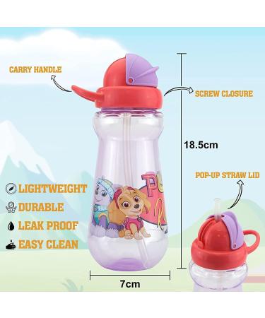 Shop 2x Paw Patrol Skye Water Bottles - BPA-Free 340ml Purple Sports Bottle with Straw for Kids Perfect for School & Picnic - Buy Online on SooperMarket.com