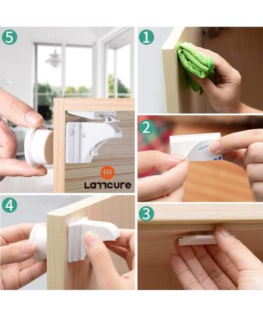 LATTCURE Baby Proofing Kit - 36 Pcs Safety Locks, Corner Protectors, Straps, Socket Covers - White - Buy Online on SooperMarket.com