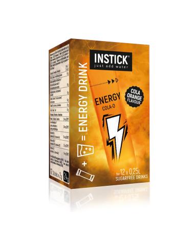 Intick sugar-free energy drink (cola-orange)-low-calorie energy drink powder with caffeine & vitamins-instant powder for 12 x 0.25 l cola-o 12 x 0.25 l