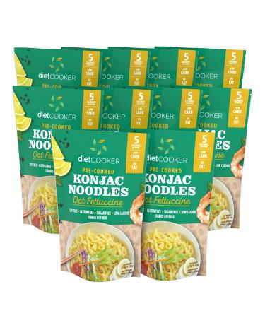 Pack of 10 DIET COOKER Premium Shirataki Oat Fettuccine Noodles - Keto & Vegan Friendly, Zero Net Carbs, Low Calorie Pasta - 9.52 oz (Pack of 10) - Buy Online on SooperMarket.com