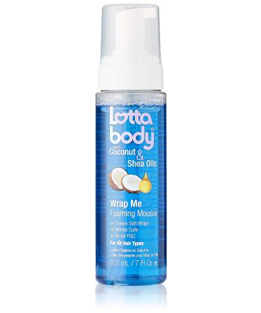 Coconut Oil and Shea Wrap Me Foaming Mousse by Lotta Body, Creates Soft Wraps, Defines Curls, Anti Frizz, 7 Fl Oz
