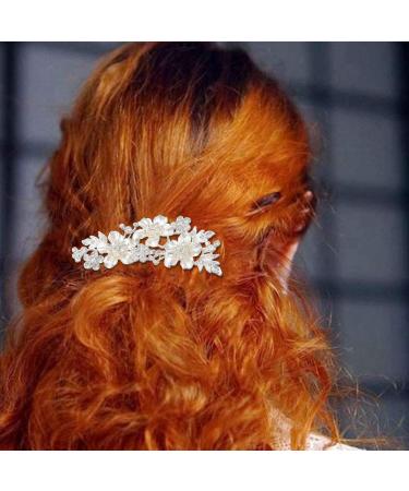 Plouluyt Wedding Bridal Hair Combs Vintage Imitation Crystal Hairpins Prom Jewelry Gold Silver Flower Pattern Hair Accessories Pins Women Silver - Buy Online on SooperMarket.com