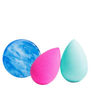 Beautyblender | Good Vibrations Blend & Cleanse Set 2 Makeup Sponges for Blending Foundations Powders & Creams Cleanser Removes Makeup & Grime on Sponge Vegan & Cruelty-Free
