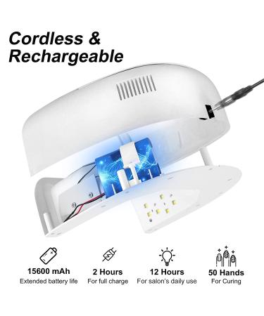 60W Rechargeable UV LED Nail Lamp with 42 Beads, Wireless & Portable Handle - Professional Curing Lamp for Fingernail and Toenail - Auto Sensor, Quick Dry Nail Machine - Buy Online on SooperMarket.com