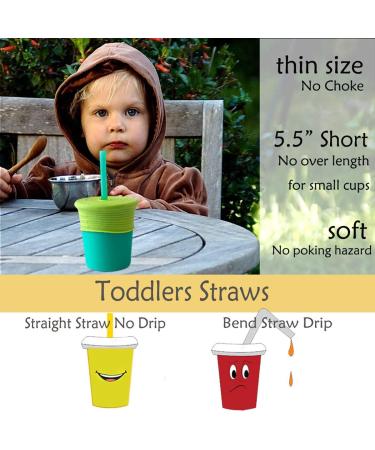 Tegion Reusable Boys Silicone Straws for First Years Take & Toss Cup - 10oz Tumbler-Compatible, Spill-Proof, Short Size - Buy Online on SooperMarket.com